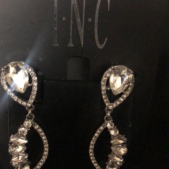 INC crystal teardrop party blinged out earrings​ - Picture 3 of 6